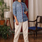 Indigo combination Top with mirror work collar