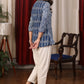 Indigo combination Top with mirror work collar