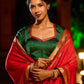 Heritage Red Assam Silk Saree with Zari Border & All-Over Hand Embroidery