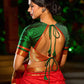 Heritage Red Assam Silk Saree with Zari Border & All-Over Hand Embroidery