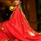 Heritage Red Assam Silk Saree with Zari Border & All-Over Hand Embroidery