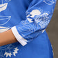 Sapphire and White Pomegranate Printed Dress