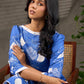 Sapphire and White Pomegranate Printed Dress