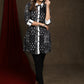 Trendy cotton black printed shirt styled tunic