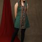Classy bottle green ikat combination tunic