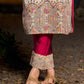 Stunning Madhubani kurta with bold pink stripe detailing