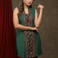 Classy bottle green ikat combination tunic