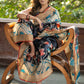 Exclusive Pure tassar silk black & blue combination kalamkari design saree