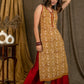 Classy Mustard Printed Cotton Kurta with Front Placket - Pant Optional