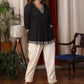 Black cotton peplum Top with delicate embroidery