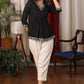 Black cotton peplum Top with delicate embroidery