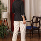 Black cotton peplum Top with delicate embroidery