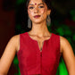 Striking Beige Kalamkari Print Saree with Striped Border & Mythological Motifs and Ajrakh Border Trim