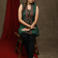 Classy bottle green ikat combination tunic