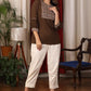 Brown cotton Top with unique embroidery