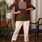 Brown cotton Top with unique embroidery