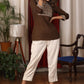 Brown cotton Top with unique embroidery