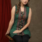Classy bottle green ikat combination tunic