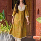 Exquisite yellow Bandhani printed kurta with a delicate off-white tissue overlay and refined accents.