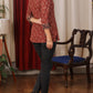 Maroon Ajrakh Top with elegant embroidery