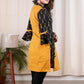 Mustard cotton tunic with Ikat combination