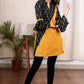 Mustard cotton tunic with Ikat combination