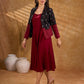 Sharp black and maroon half-and-half Jamdani jacket with functional flap pockets, offering a structured silhouette with bold contrast and refined detailing for elevated corporate styling.