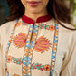 Artisan-crafted off-white Madhubani dress with beautiful hand-painted motifs and trim.