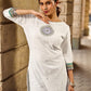 Cultural White Cotton Kurta with Traditional Madhubani Painting on Front & Sleeves