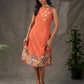 Saffron Kalamkari Printed Dress