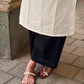 Heritage Ivory Cotton Flex Kurta with Ajrakh Printed Yoke & Intricate Hand Embroidery