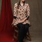 Offwhite printed cotton tunic with Black detailing