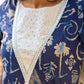 Indigo Statement Kurta with Intricate Hakoba Panel and Delicate Mirror Work