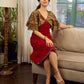 Elegant maroon dress featuring an attached artisan Kalamkari shoulder cape.