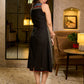 Iconic Black A-Line Cotton Dress with Chevron & Tribal Hand Block Print