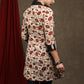 Offwhite printed cotton tunic with Black detailing