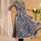 Beautiful hand embroidered flared Chanderi kurta with embellished collar Pant optional