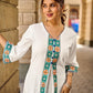 Timeless White Cotton Kurta with Hand Painted Madhubani Motifs on Front & Sleeves