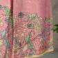 Blush pink Kalamkari printed dress with elegant pleated detailing