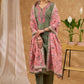 Elegant fern green Chanderi kurta with pant with intricate applique work Dupatta Optional