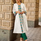 Timeless White Cotton Kurta with Hand Painted Madhubani Motifs on Front & Sleeves