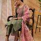 Elegant fern green Chanderi kurta with pant with intricate applique work Dupatta Optional