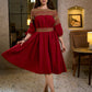 Classic Maroon & Beige Cotton Dress with Jamdani Inspired Hand Block Printed Border and Tie-Up Belt