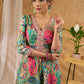 Embroidered flared printed kurta with beautiful detailing Pant optional