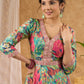Embroidered flared printed kurta with beautiful detailing Pant optional