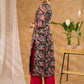 Printed chanderi kurta with exclusive embroideri pant optional