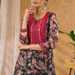 Printed chanderi kurta with exclusive embroideri pant optional