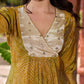 Exquisite yellow Bandhani printed kurta with a delicate off-white tissue overlay and refined accents.