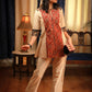 Beige & maroon combination kalamkari & Ajrakh printed panel pure cotton top