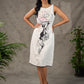 Timeless monochrome dress with statement flower print.